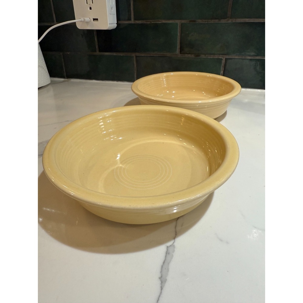 Fiestaware by Homer Laughlin Salad Soup Cereal Bowl 7" Ivory Set of 2 FIESTA